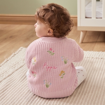 Personalised Floral Pink Cardigan