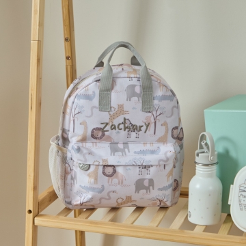 Personalised Neutral Safari Medium Backpack