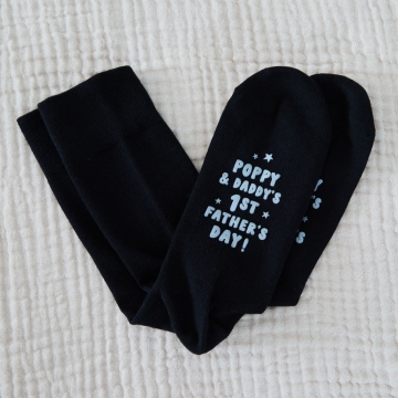 Personalised 1st Father’s Day Black Socks