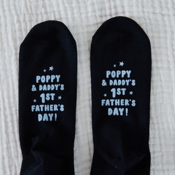 Personalised 1st Father’s Day Black Socks