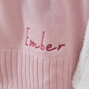 Personalised Fleece Lined Blanket in Pink