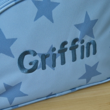 Personalised Blue Star Pocket Medium Backpack