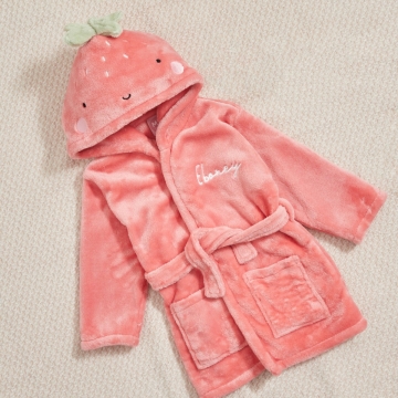 Personalised Strawberry Fleece Robe 