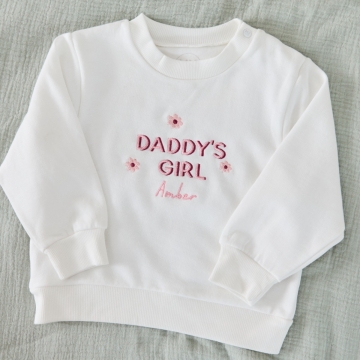 Personalised Daddy’s Girl Flower Ecru Sweatshirt