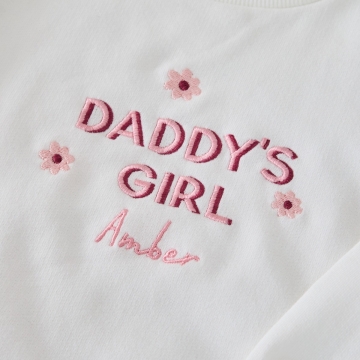 Personalised Daddy’s Girl Flower Ecru Sweatshirt
