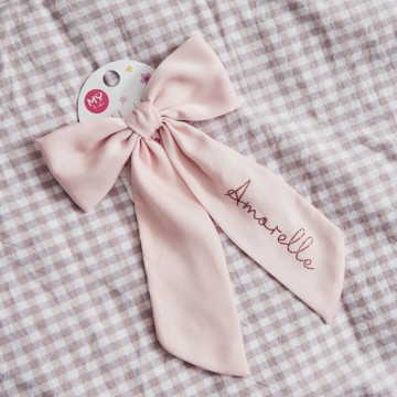 My Kids Personalised Name Pink Hair Bow Clip