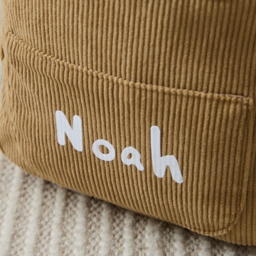 Personalised Mini Caramel Cord Backpack