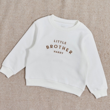 Personalised Little Brother Sweatshirt in Ecru