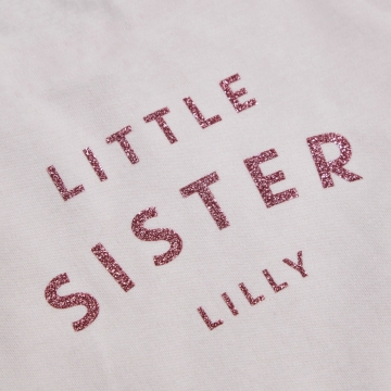 Personalised Little Sister Pink T-Shirt