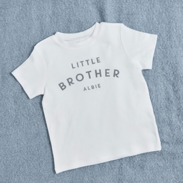 Personalised Little Brother White T-Shirt