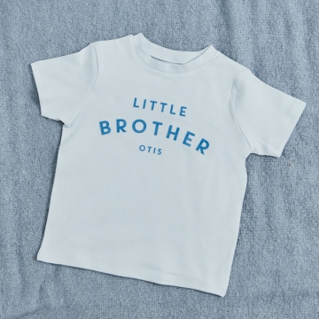 Personalised Little Brother Blue T-Shirt