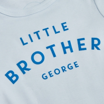 Personalised Little Brother Blue Bodysuit