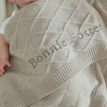 Personalised Oatmeal Cashmere Blanket