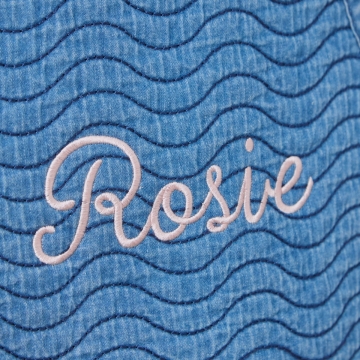 Personalised Back Name Quilted Denim Gilet