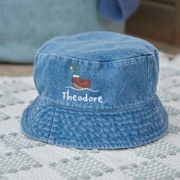 Personalised Duck Denim Bucket Hat