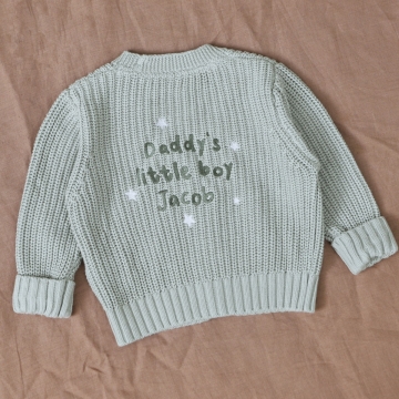 Personalised Little Boy Sage Cardigan
