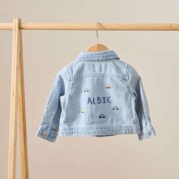 Personalised Car Stonewash Denim Jacket