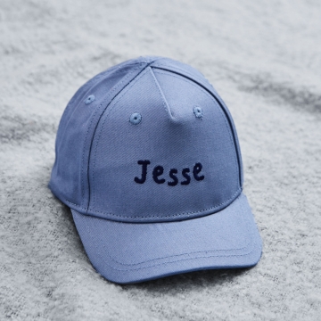 Personalised Simple Name Baseball Cap in Blue