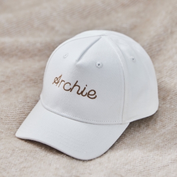 Personalised Simple Name Baseball Cap in Ecru 