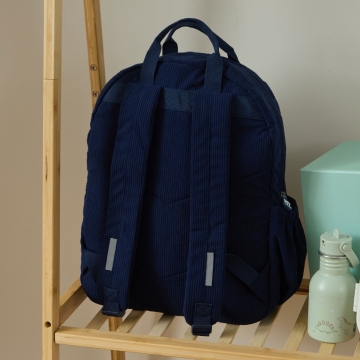 Personalised Blue Dino Large Navy Cord Backpack