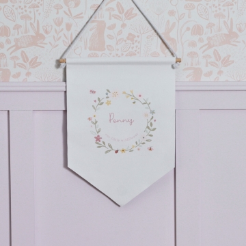 Personalised Floral Wreath Wall Hanging
