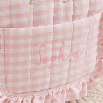 Personalised Garden Secrets Butterfly Pink Gingham Backpack