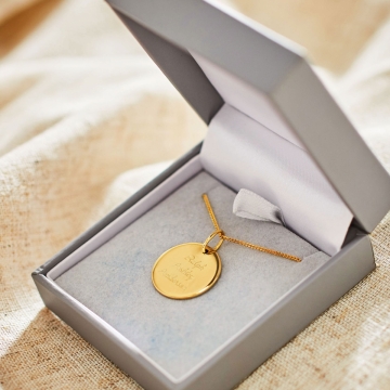 Personalised Gold Round Adults Necklace
