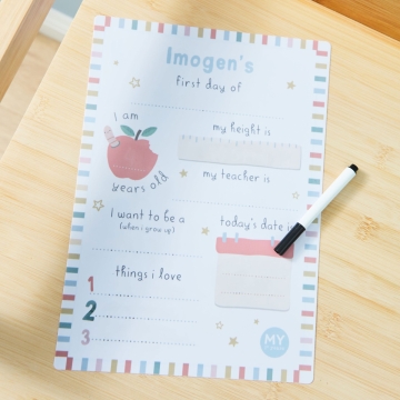 Personalised First Day White Board