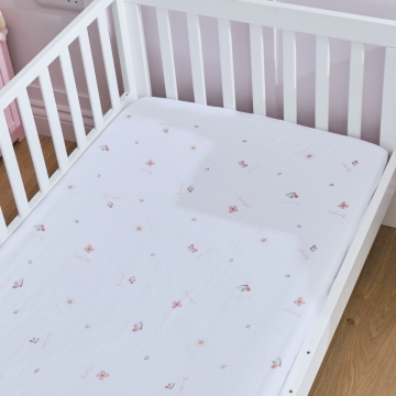 Personalised Sweet Dreams Floral All-Over Print Fitted Cot Sheet