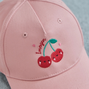 My Kids Personalised Cherry Pink Baseball Cap 