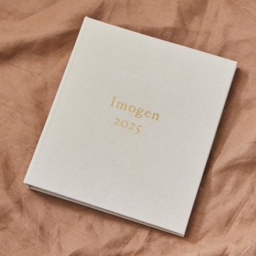 Personalised Linen Baby Journal Record Keepsake Book