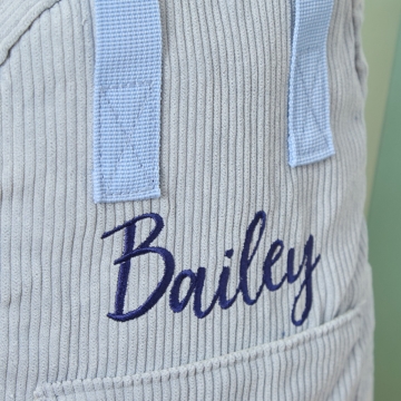 Personalised Big Name Blue Cord Backpack