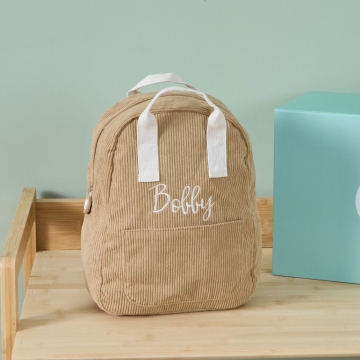 Personalised Big Name Caramel Cord Backpack