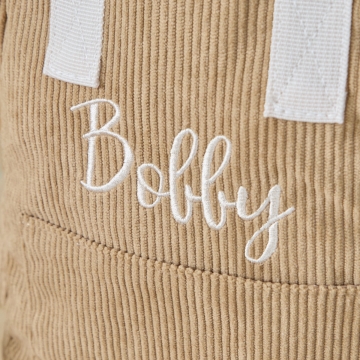 Personalised Big Name Caramel Cord Backpack