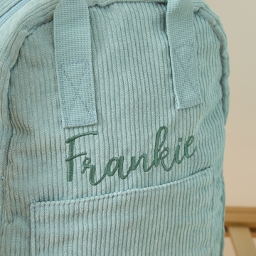 Personalised Big Name Sage Cord Backpack