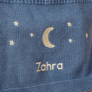 Personalised Eid Mid Blue Shawl
