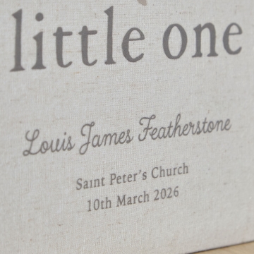 Personalised Little One Christening Linen Photo Album
