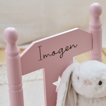 Personalised Pink Star Children's Rocking Chair FSC&reg;