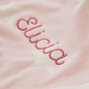 Personalised Pink Star Intarsia Baby Blanket