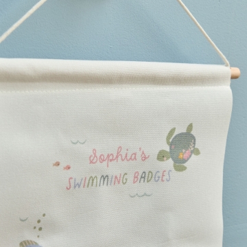 Personalised Summer Sorbet Swimming Badges Wall Hanging
