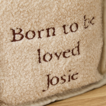 Personalised Loved Caramel Borg Nappy Caddy
