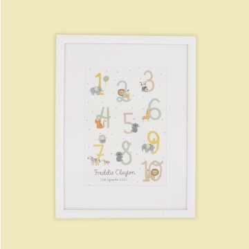 Personalised Animals and Numbers Wall Art