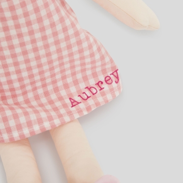 Personalised My 1st Doll in Pink Dress - Black Hair