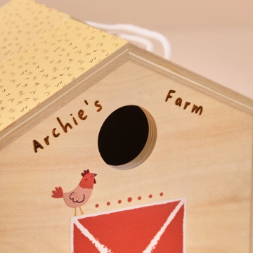 Personalised Just Bee Kids Wooden Farm House with Dolls FSC&reg;