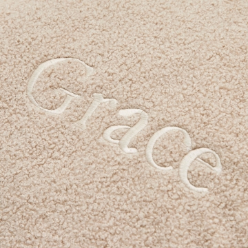 Personalised Caramel Name Bean Bag Foot Stool