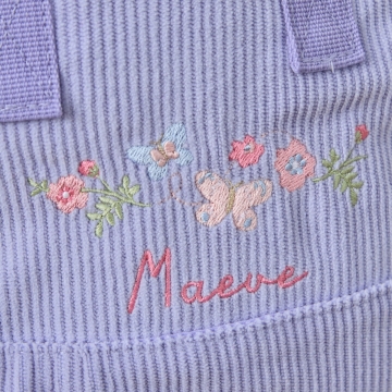 Personalised Garden Secrets Embroidered Lilac Cord Mini Grab Backpack