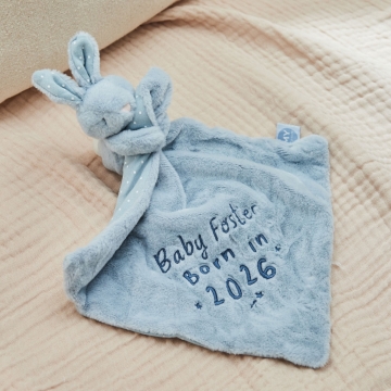 Personalised Born In 2026 Blue Bunny Comforter