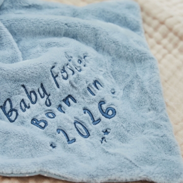 Personalised Born In 2026 Blue Bunny Comforter