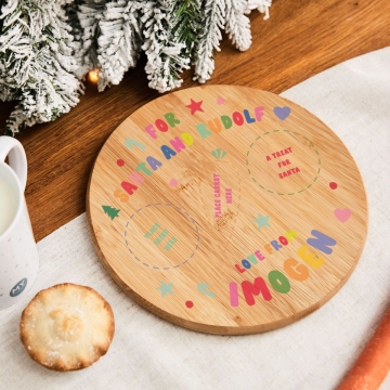 Personalised Multicoloured Christmas Santa Platter