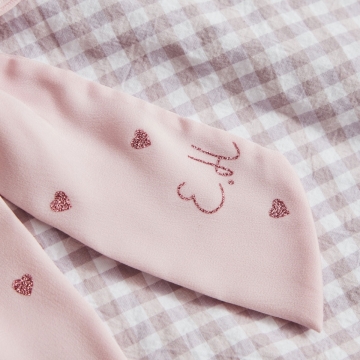 Personalised Pink Heart Hair Bow Clip
